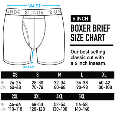 2UNDR Mens Day Shift 6" Boxer Brief Underwear